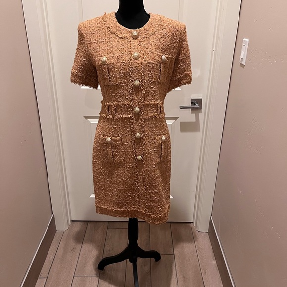Balmain Short-sleeve Tweed Dress 100% Authentic! - Picture 1 of 5